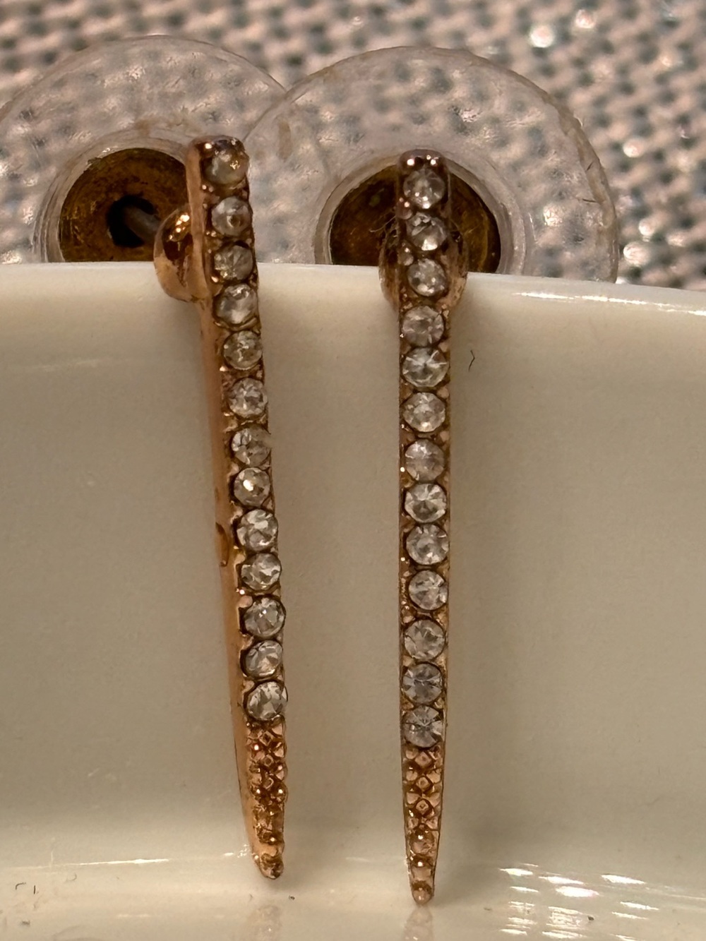 Gold Tone Crystal Row Drop Earrings - Women Jewelry